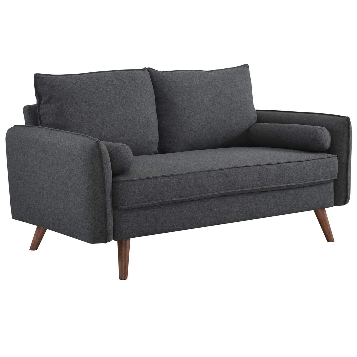 EEI-3091-GRY Revive Contemporary Modern Fabric Upholstered Loveseat