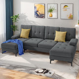 Sectional Couches for Living Room, U-Shaped Sofa Couch with Linen Fabric