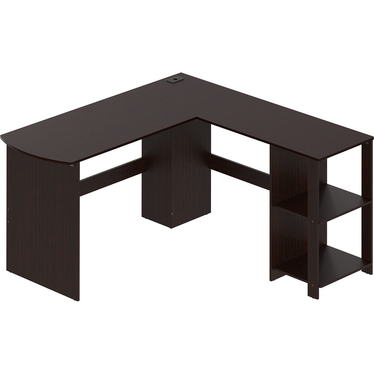 L-Shaped Home Office Wood Corner Desk, Espresso