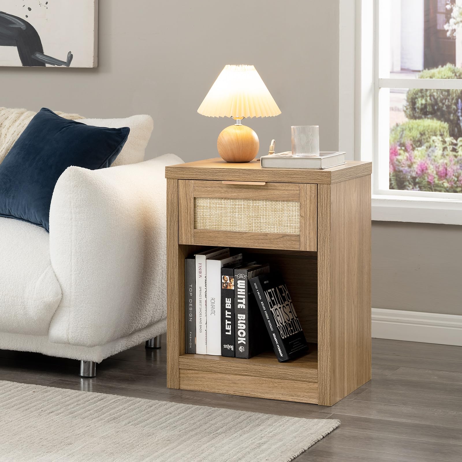 3 Piece Rattan Bedroom Sets Queen Size, Include Nightstand Set of 2