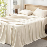 Queen Sheets Set, 100% Viscose Derived from Bamboo, Cooling Summer Bed Sheets Queen Size,