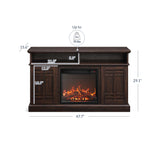 48" TV Stand with 18" Electric Fireplace Heater, Modern TV Stand for TVs up to 50",