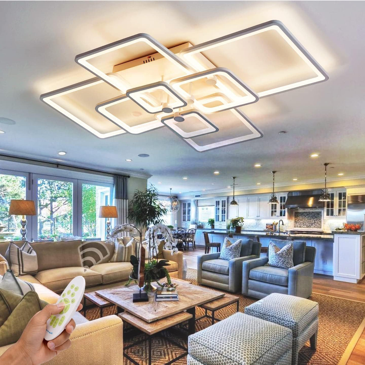 Modern Ceiling Light,41.7in Modern Led Ceiling Lights for Living Room Light Fixture Ceiling