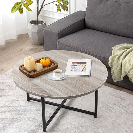 Round Coffee Tables, Accent Table Sofa Table Tea Table with Storage 2-Tier for Living Room,