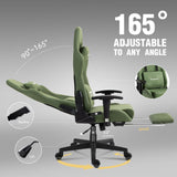 Ergonomic Gaming Chair with Massage Lumbar Support and Footrest