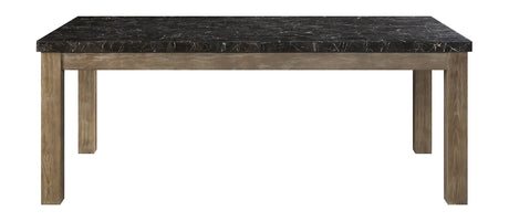 Charnell Dining Table in Marble & Oak Finish