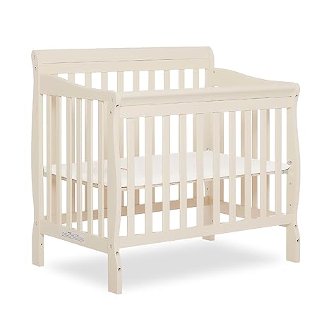 Aden 4-in-1 Convertible Mini Crib In Black, Greenguard Gold Certified, Non-Toxic Finish
