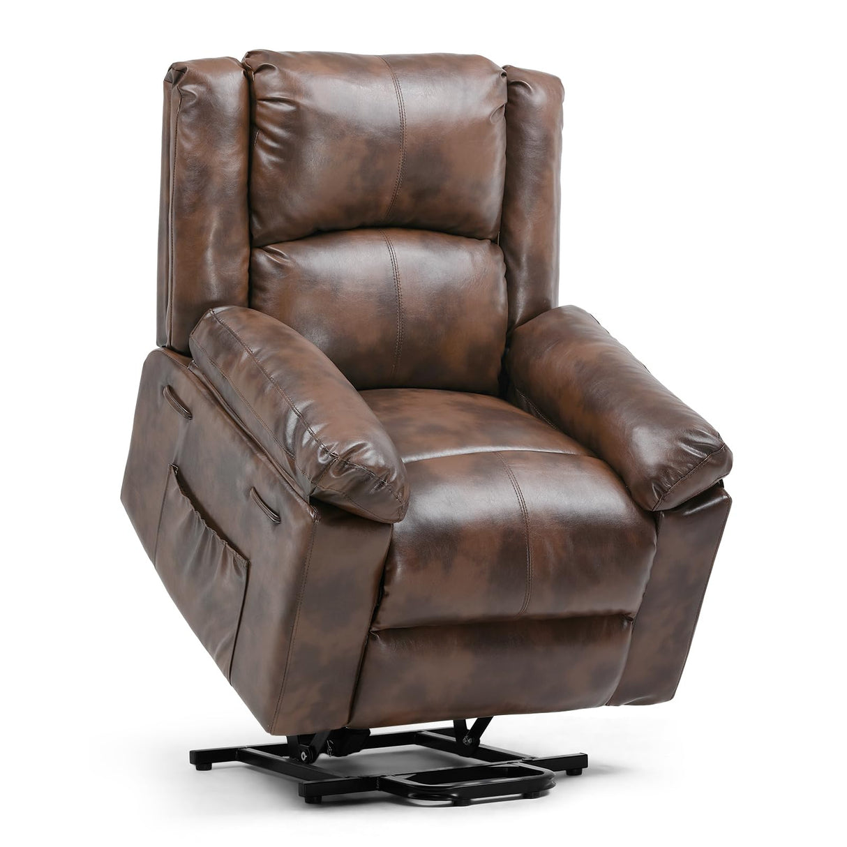 Power Lift Recliner for Elderly, Lift Chair with Heat and Massage, PU Recliner Sofa