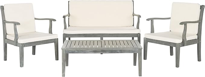 Outdoor Living Collection Bradbury 4-Piece Outdoor Living Set, Natural/Beige