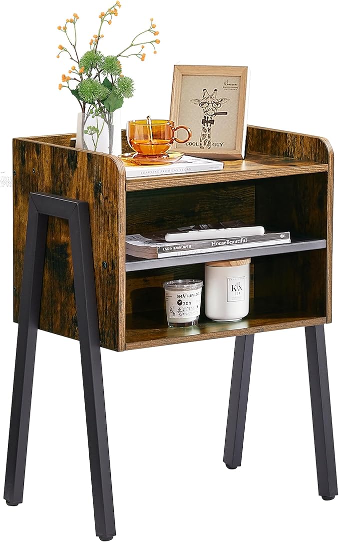 Nightstand Industrial Side End Table/Stackable Accent Furniture