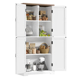 64" Pantry Cabinet, Tall Kitchen Pantry Storage Cabinet, Modern Farmhouse Bathroom