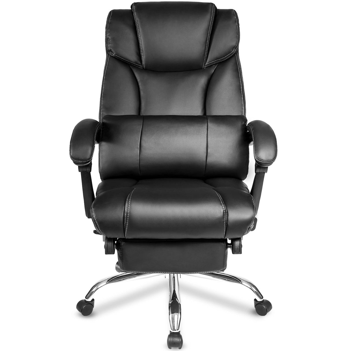 Office Chair PU Leather/Double Cushion/Support pad and Foot stools, Comfortable Seats,