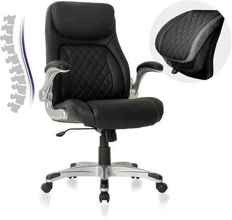 Ergonomic Office Chair Premium Microfiber Leather Adjustable Lumbar Support & Armrests