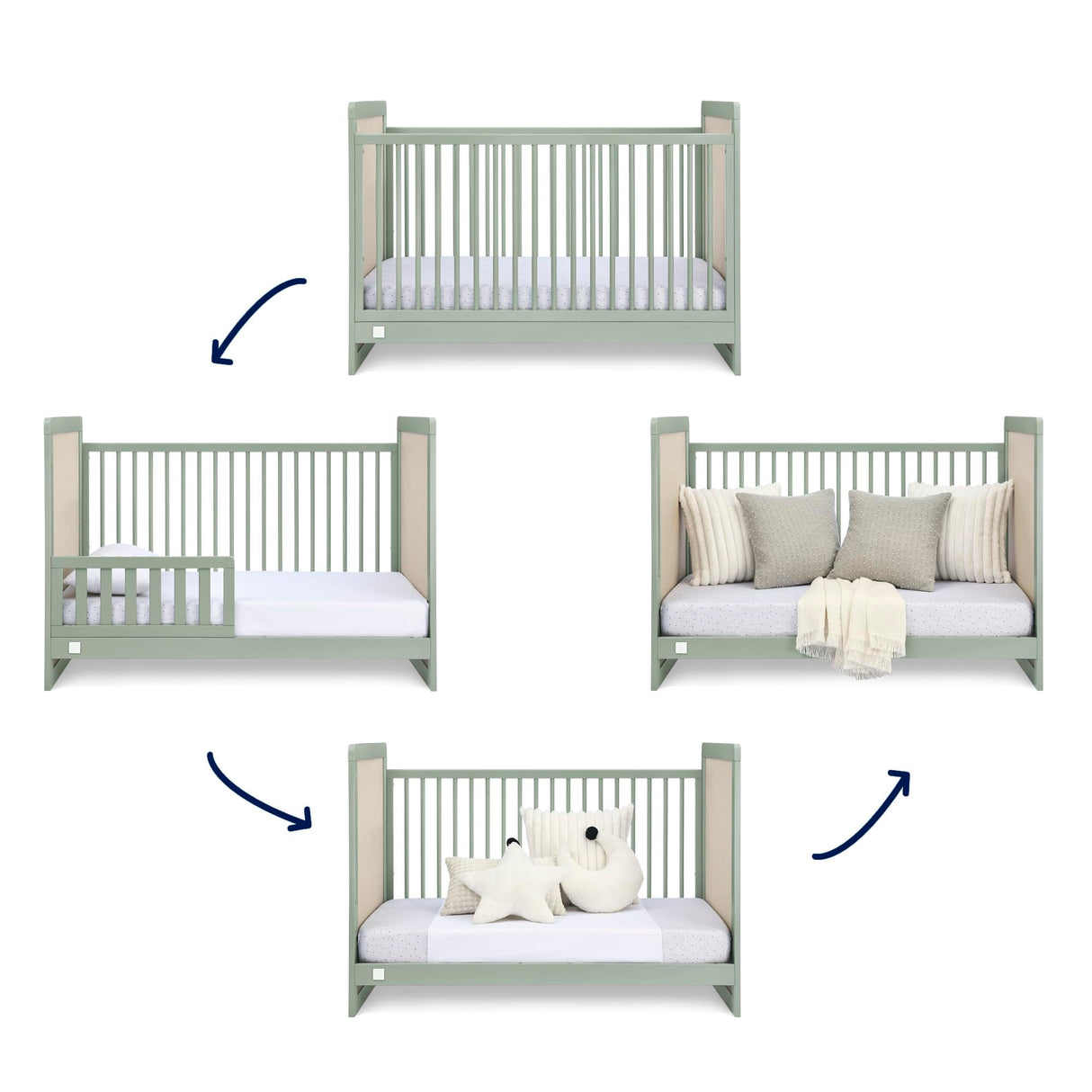 babyGap Liam 4-in-1 Convertible Crib - Greenguard Gold Certified, Sage Green/Natural