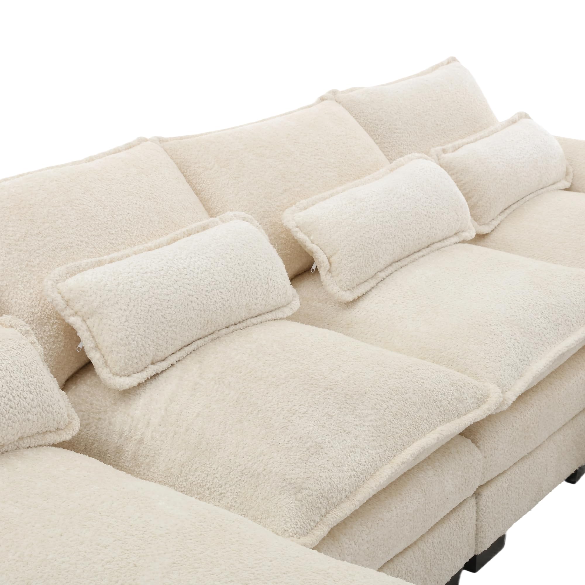CloudNest 110" Modular Chenille Sectional Sofa – U-Shaped