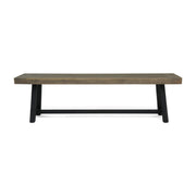 Toby Outdoor Acacia Wood Bench, Sandblast Gray Finish