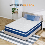 Twin Mattress, 10 Inch Hybrid Mattress with Individual Pocketed Coil Springs and High