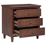 Nightstands with 3 Drawers for Bedroom, Modern Wood Bedside End Table, Walnut