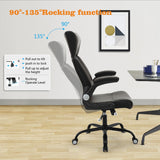 Home Office Chair, Ergonomic Desk Chair with Lumbar Support, Faux PU Leather Cushion