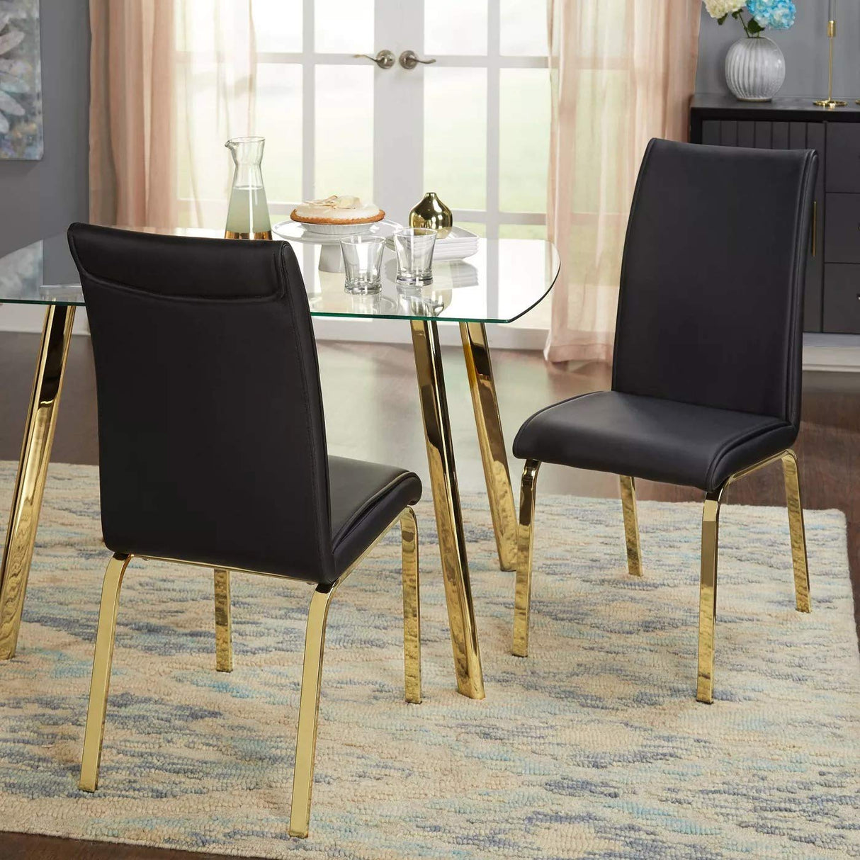 Target Marketing Systems Uptown 5-Piece Dining Top with Upholstered Parsons,