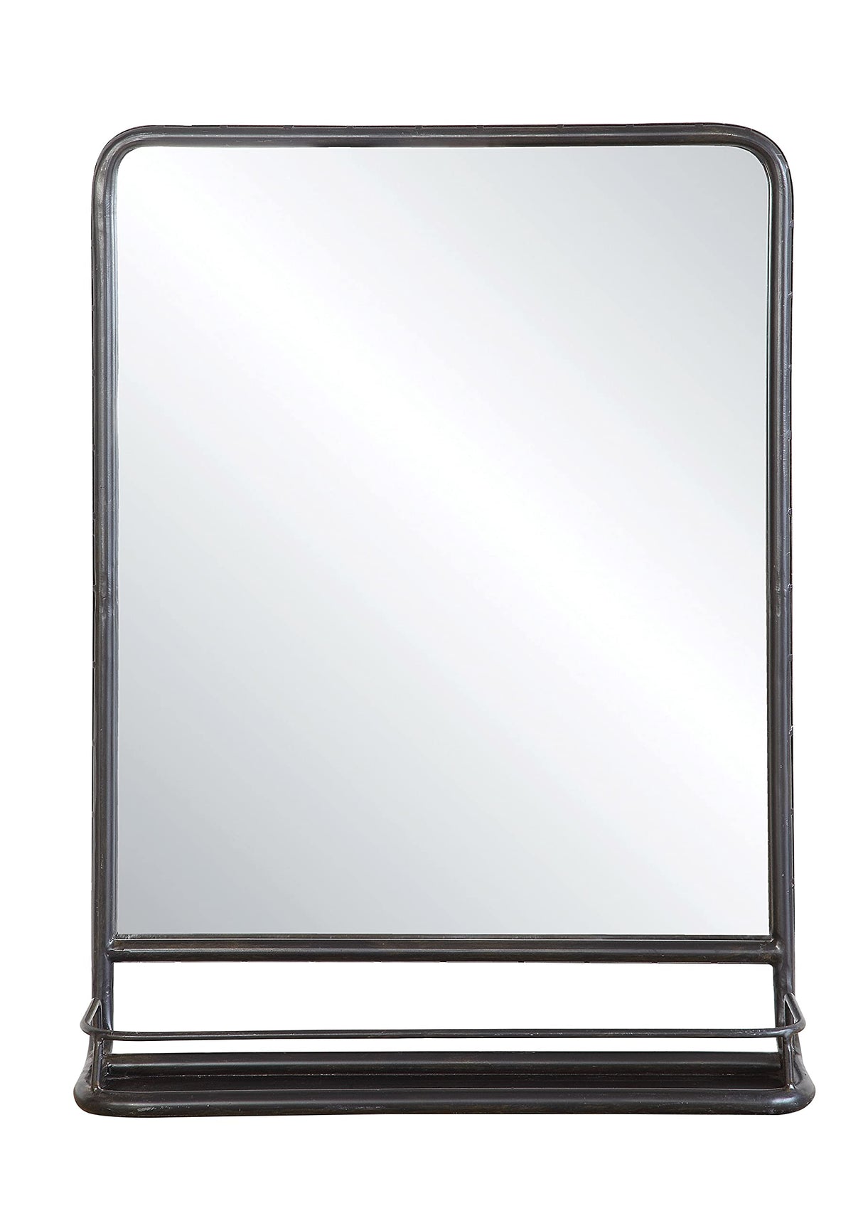 Large Metal Framed Mirror with Shelf