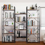 5-Tier Large Bookcase, Triple Wide Bookshelf Storage Organizer with Sturdy Metal Frame