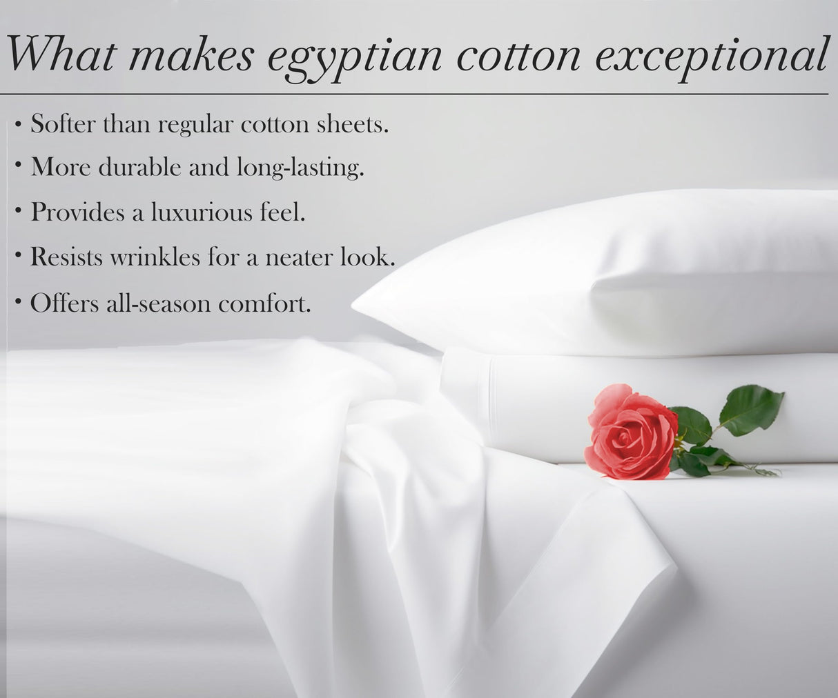 Certified Luxury 100% Egyptian Cotton Sheets, King Size Bed Sheets,