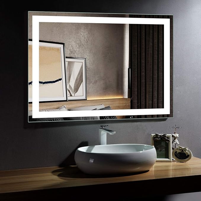 LED Bathroom Mirror with Lights 84 x 40 Inch for Wall,Smart Mirror Bathroom with Bluetooth Speaker, Anti-Fog & Dimming Vanity Mirror (Vertical/Horizontal)