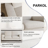 PARKOL 88" Modern Loveseat Sofa, 3 Seater Couch with Removeable and Washable Cushion Cover, Chenille Love Seat for Living Room, Apartment and Small Space, Easy to Install (Beige)