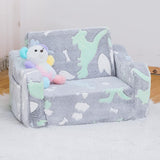 Baby Toddler Couch Chair Kids Foldable 2-in-1 Toddler Fold Out Couch Sofa for Playroom Pull Out Children Convertible Sofa to Lounger