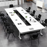 Conference Room Table,Mobile Folding Conference Table with Wheels