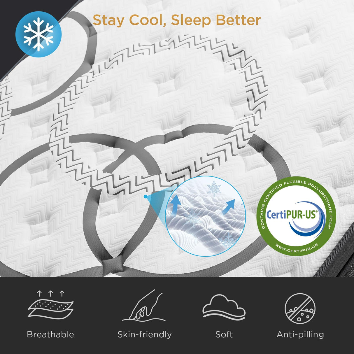King Mattress 14 Inch Hybrid Mattresses Euro Top Medium Firm for Back & Lumbar Support