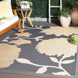 Courtyard Collection 4' x 5'7" Anthracite / Red CY7321 Indoor/ Outdoor Waterproof Easy