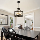 4-Light Farmhouse Chandelier - Black Semi Flush Mount Ceiling Light