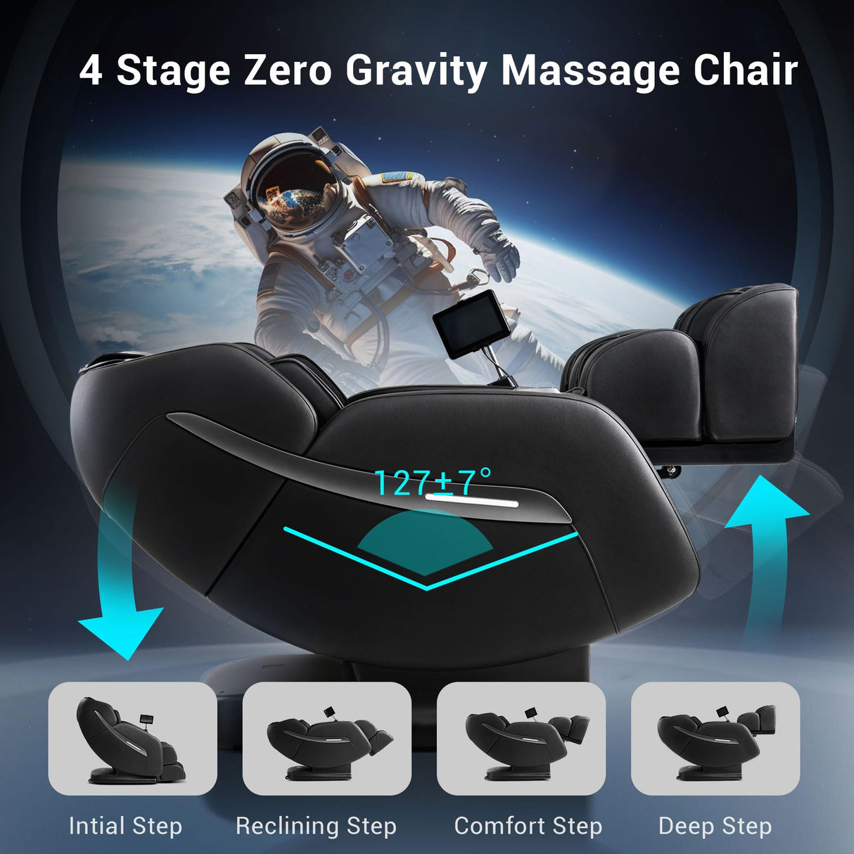 3D Massage Chair Full Body Zero Gravity with 52" SL Track, Bigger Massage Roller