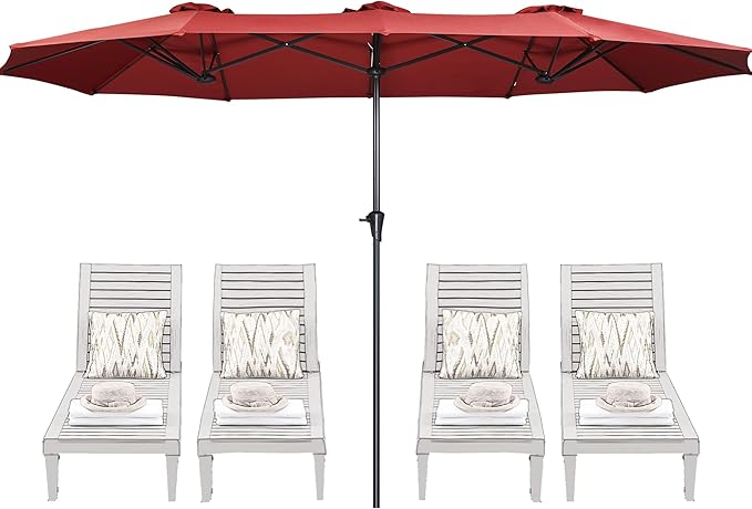 13FT Outdoor Umbrella for Patio, Double sided Pool Umbrellas