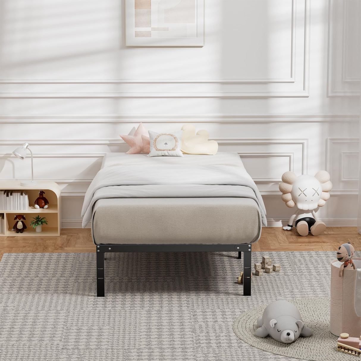Bed Frame - Twin Size Metal Platform Bed Frames Mattress Foundation
