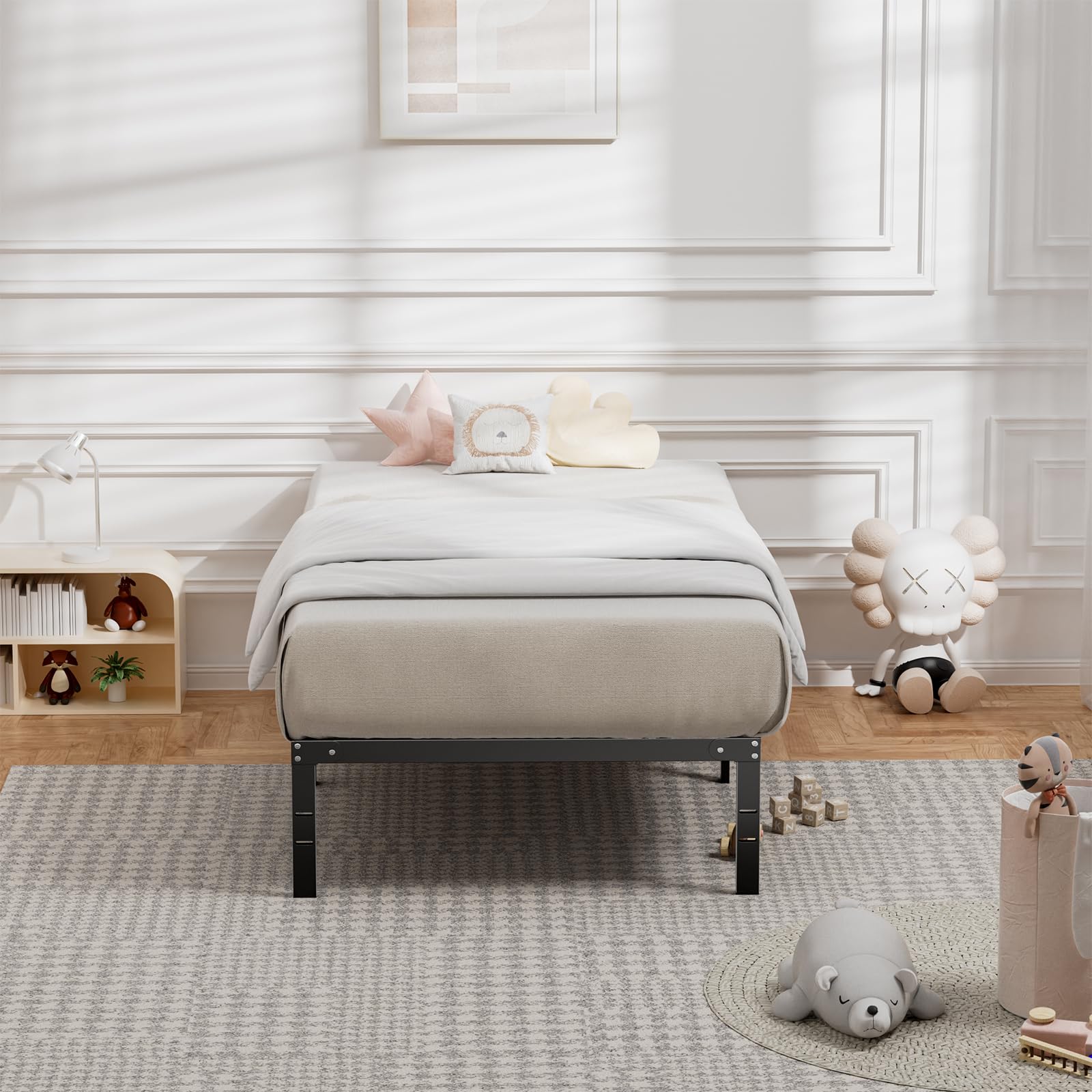 Bed Frame - Twin Size Metal Platform Bed Frames Mattress Foundation