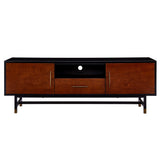Blynn Midcentury Modern Media Console TV Stand, Black