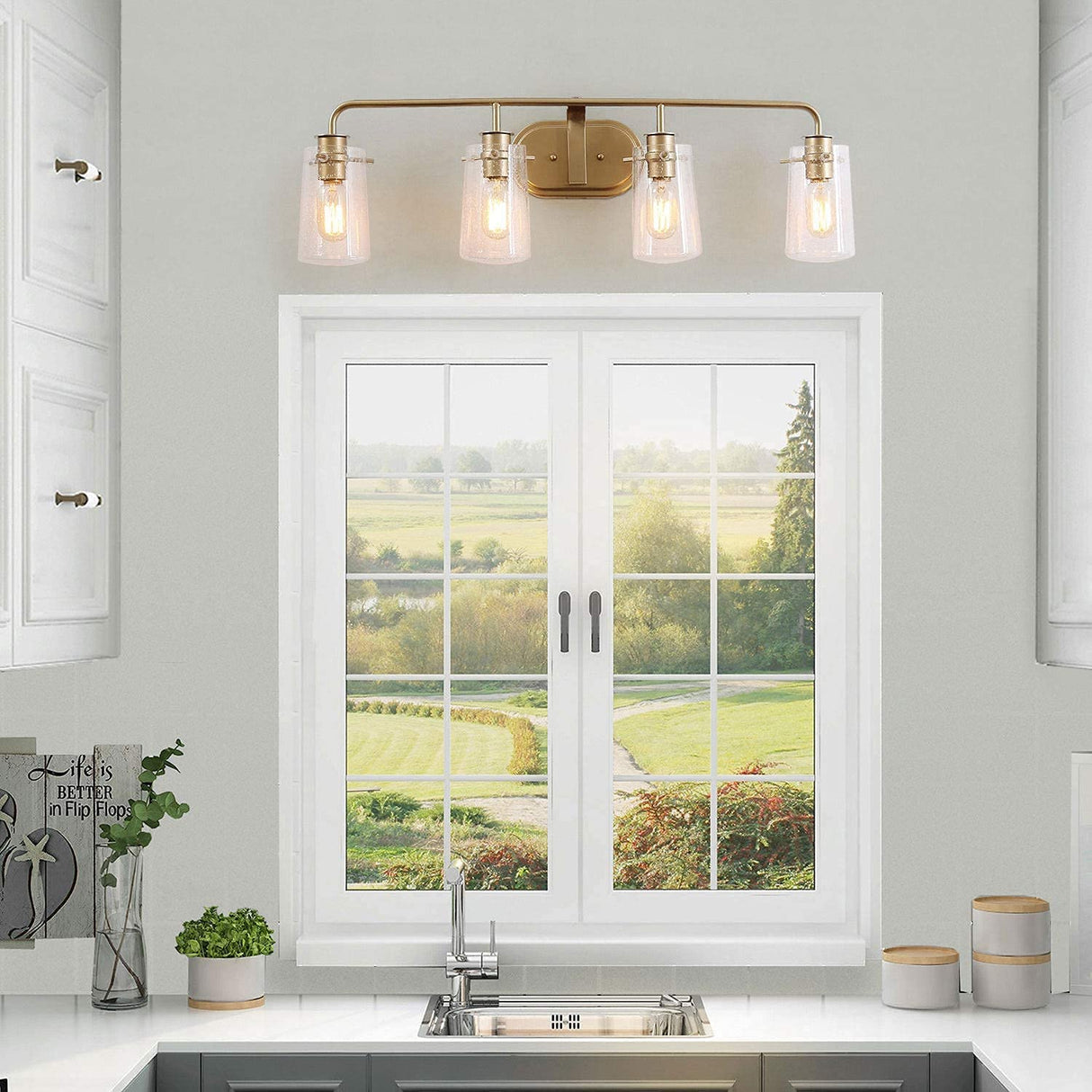 Bathroom Vanity Light, 31'' Gold Bathroom Light Fixtures