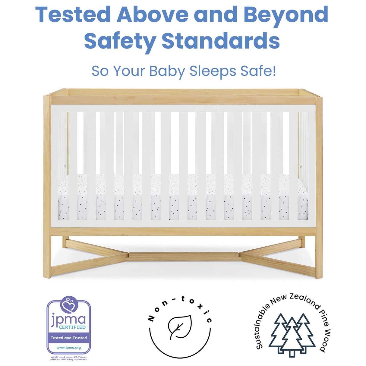 Tribeca 4-in-1 Baby Convertible Crib, Bianca White/Natural