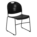 Black Ultra-Compact School Stack Chair - Office Guest Chair/Student Chair