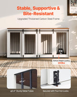 72" Double Dog Crate Furniture with Sliding Doors & TV Stand