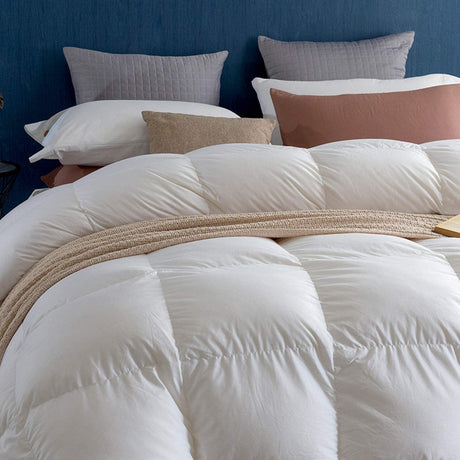 Premium Feathers Down Comforter King Size White Heavyweight Thickened 100%