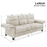 92 Inch Sofa, Comfy Lounge Couch with Adjustable armrests, Extra Deep Seats 3