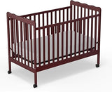 3-in-1 Convertible Crib Wood Full Size Toddler Bed with Locking Wheels