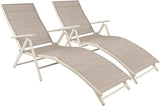 Lounge Chairs Adjustable Chaise Lounge Chairs Folding Outdoor Recliners Set of 2 for