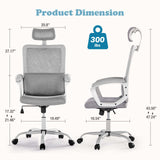 Ergonomic High Back Mesh Lumbar Adjustable Height Rolling Swivel Computer Task Home