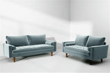 Womble Velvet Upholstered Living Room Diamond Tufted Chesterfield with Gleaming Nailheads,