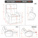 Power Lift Recliner Chair Sofa with Massage and Heat, Adjustable Headrest for Elderly